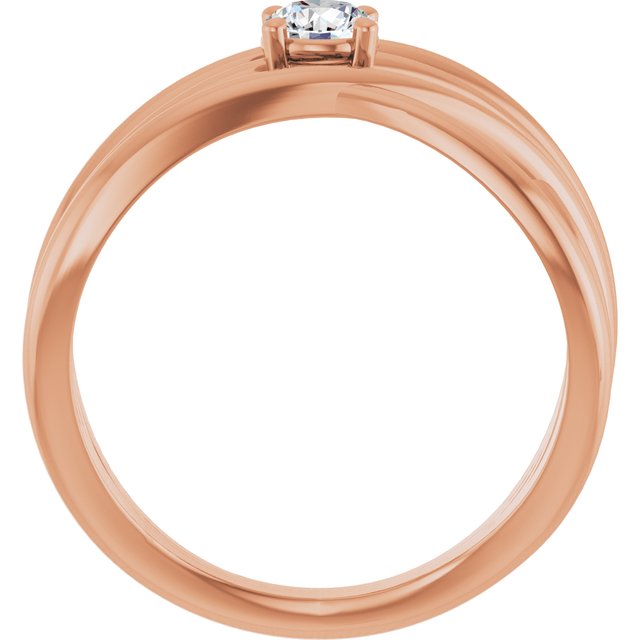 14K Rose 1/4 CT Natural Diamond Criss-Cross Ring