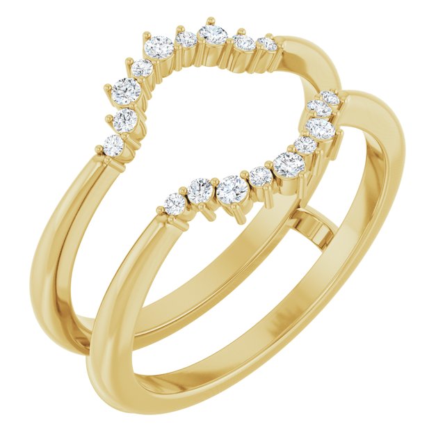 14k Yellow 1/6 Ctw Natural Diamond Ring Guard