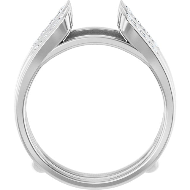 14K White 1/4 CTW Natural Diamond Ring Guard