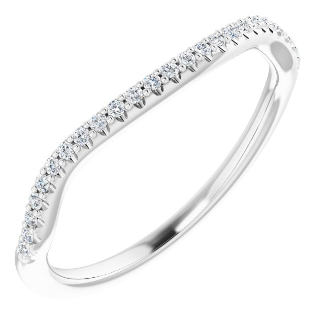 14K White 1/10 CTW Natural Diamond Band