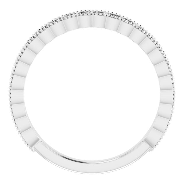 14k White 1/2 Ctw Diamond Milgrain Matching Band