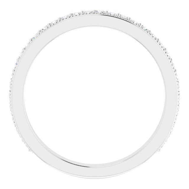14K White 1/4 CTW Diamond Milgrain Matching Band