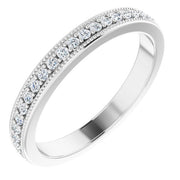 14K White 1/4 CTW Diamond Milgrain Matching Band