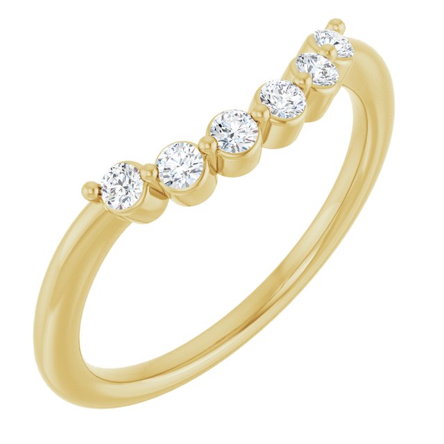 14K Yellow 1/6 CTW Diamond Matching Band