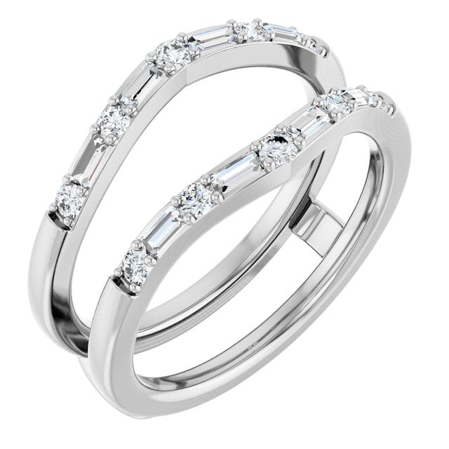 14K White 1/2 CTW Lab-Grown Diamond Ring Guard
