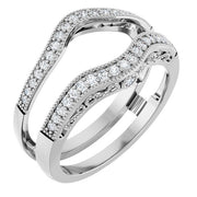 14k White 1/4 Ctw Natural Diamond Ring Guard