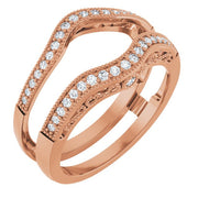 14k Rose 1/4 Ctw Natural Diamond Ring Guard