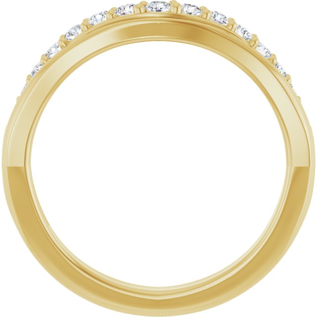 14k Yellow 1/3 Ctw Natural Diamond Contour Band