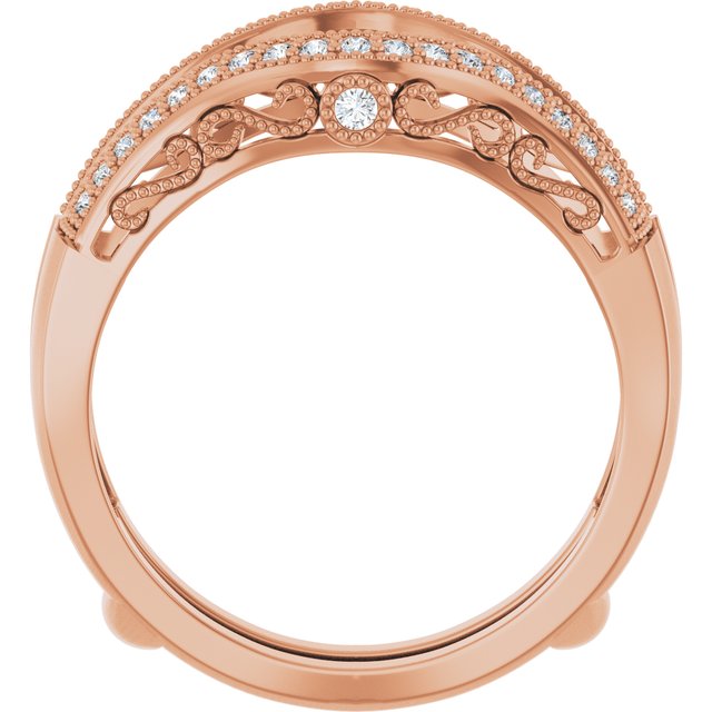 14k Rose 1/4 Ctw Natural Diamond Ring Guard