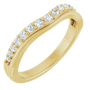 14k Yellow 1/3 Ctw Natural Diamond Contour Band