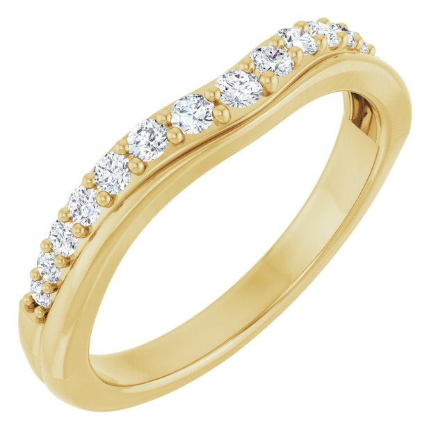 14k Yellow 1/3 Ctw Natural Diamond Contour Band