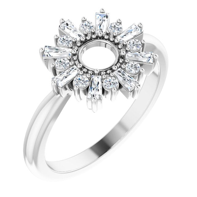 14K White 3/8 CTW Natural Diamond Circle Ring