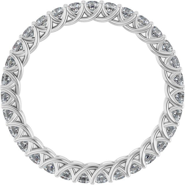14K White 9/10 CTW Lab-Grown Diamond Eternity Band