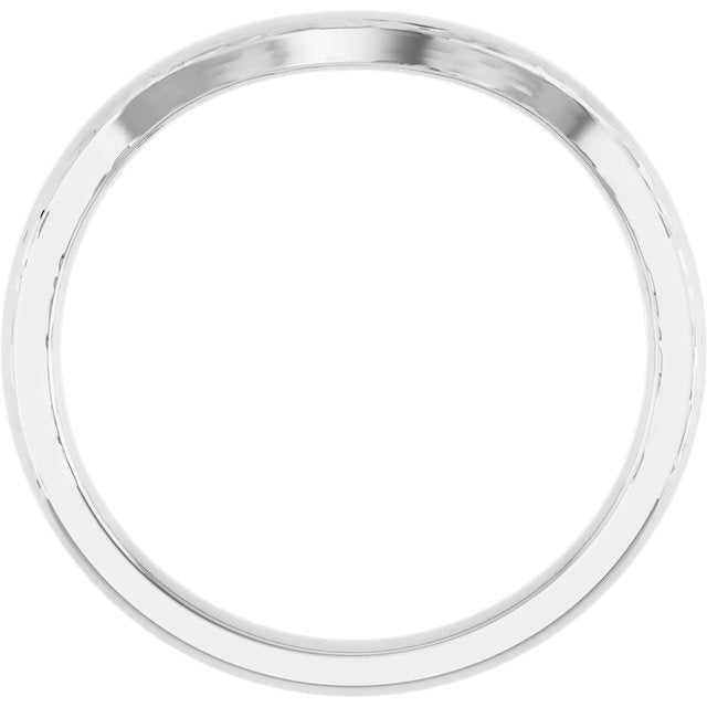 14k White Band For 6.5 Mm Round Ring