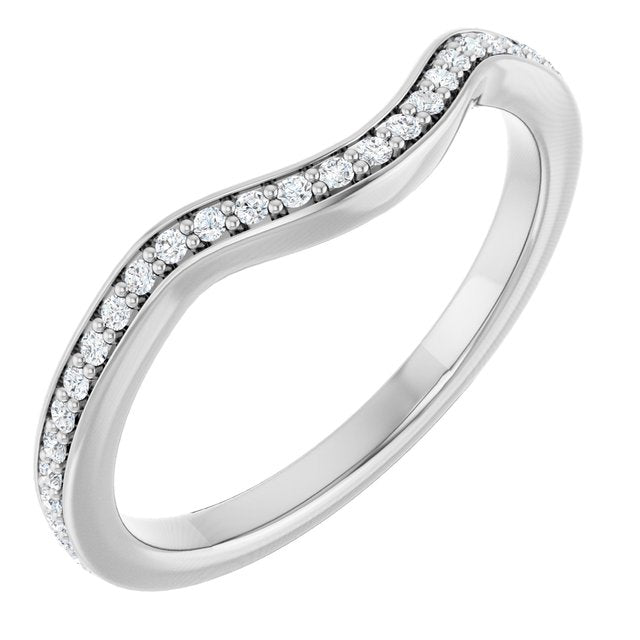 14k White 1/6 Ctw Diamond Band For 7 Mm Cushion Ring