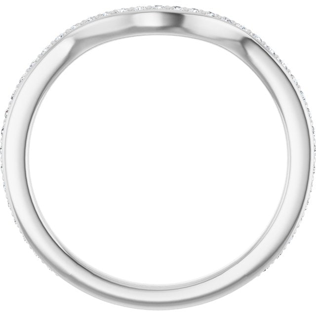 14k White 1/6 Ctw Diamond Band For 7 Mm Cushion Ring