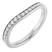 14k White 1/5 Ctw Diamond Band For 6.5 Mm Round Ring