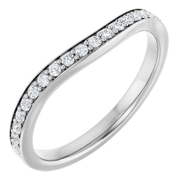 14k White 1/5 Ctw Diamond Band For 6.5 Mm Round Ring