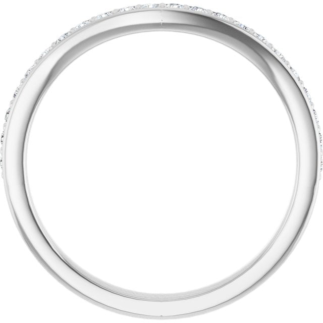 14k White 1/5 Ctw Diamond Band For 6.5 Mm Round Ring
