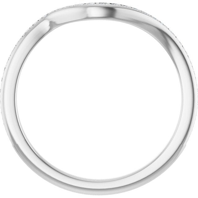 14k White 1/8 Ctw Natural Diamond Band For 6 Mm Round Ring