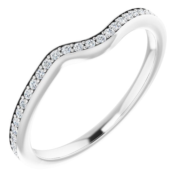14k White 1/5 Ctw Diamond Band