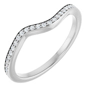 14k White 1/8 Ctw Natural Diamond Band For 6 Mm Round Ring