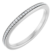 14k White 1/10 Ctw Diamond Band For 6.5 Mm Round Ring