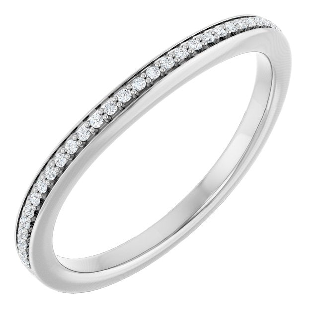 14k White 1/10 Ctw Diamond Band For 6.5 Mm Round Ring