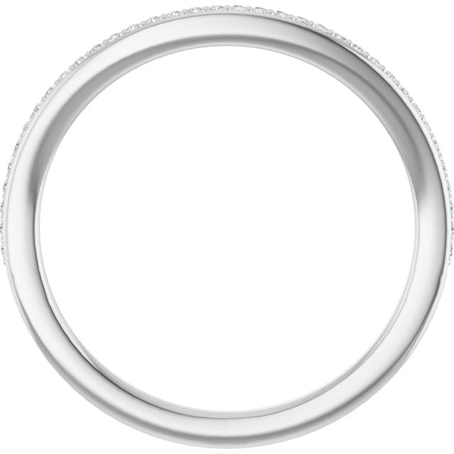 14k White 1/10 Ctw Diamond Band For 6.5 Mm Round Ring