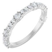 14K White 1/2 CTW Natural Diamond Anniversary Band
