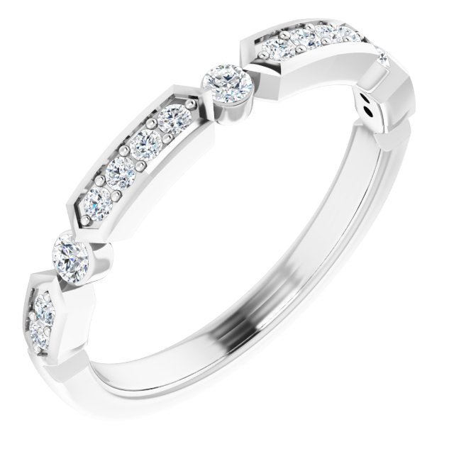 14k White 1/5 Ctw Natural Diamond Anniversary Band