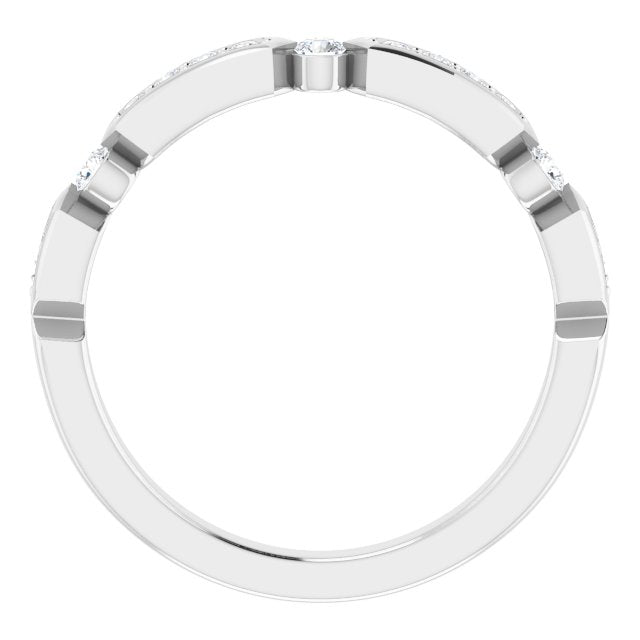 14k White 1/5 Ctw Natural Diamond Anniversary Band