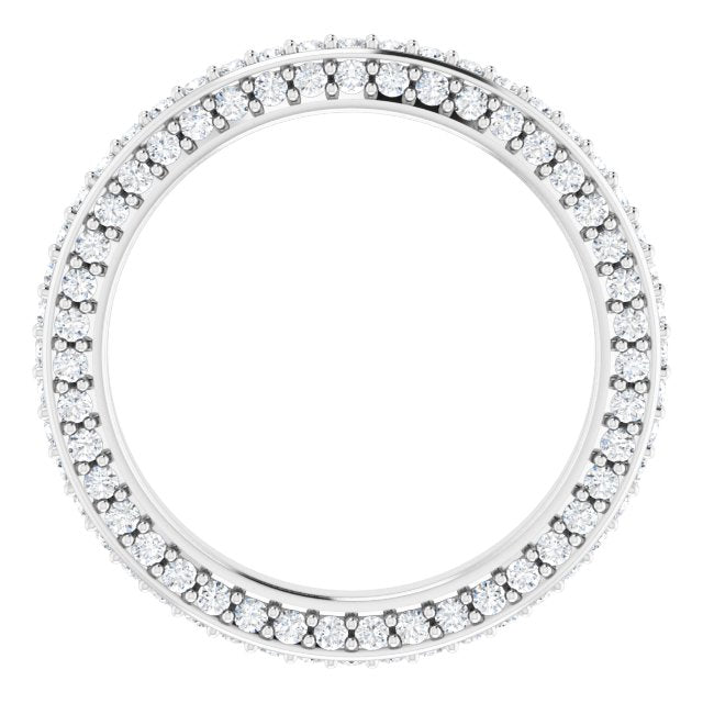 14K White 5/8 CTW Natural Diamond Eternity Band Size 4