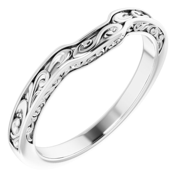 14k White Sculptural-inspired Matching Band