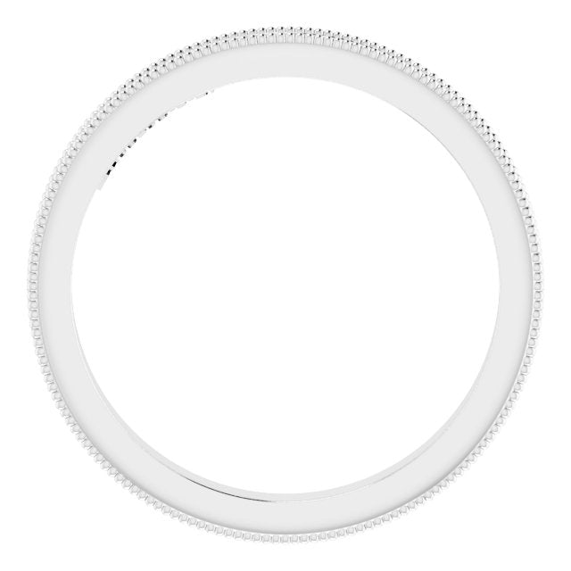 14k White 2.5 Mm Sculptural Band Size 7