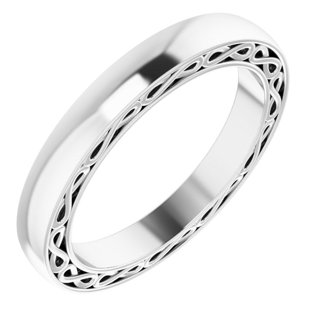 14K White 3 mm Infinity-Inspired Band Size 6.5