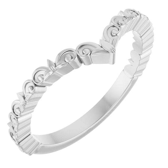 Sterling Silver Vintage-Inspired 'V' Ring