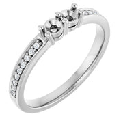 14K White 2-Stone .07 CTW Lab-Grown Diamond Semi-Set Family Ring