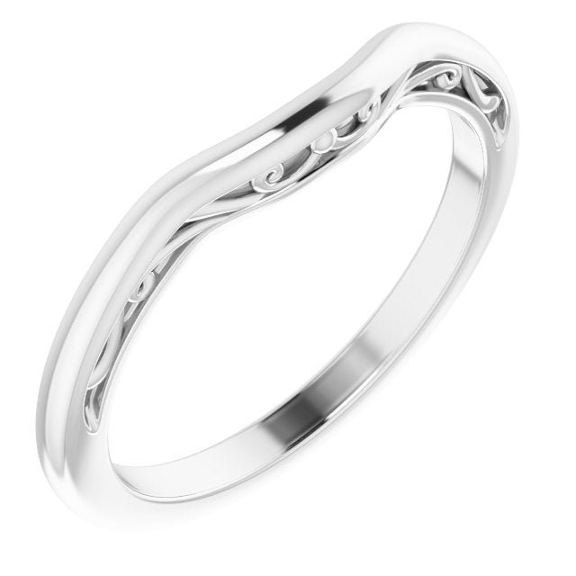 14k White  9 Mm Round Wedding Band