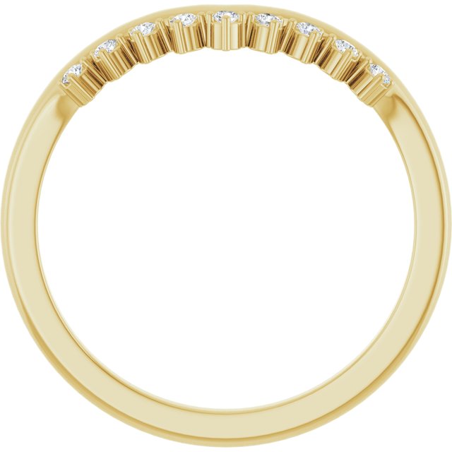 14k Yellow .08 Ctw Natural Diamond Contour Band