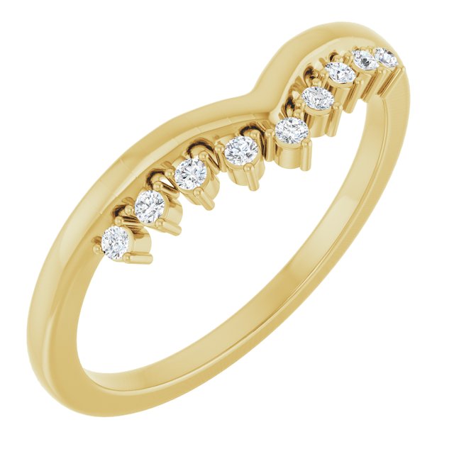 14k Yellow .08 Ctw Natural Diamond Contour Band