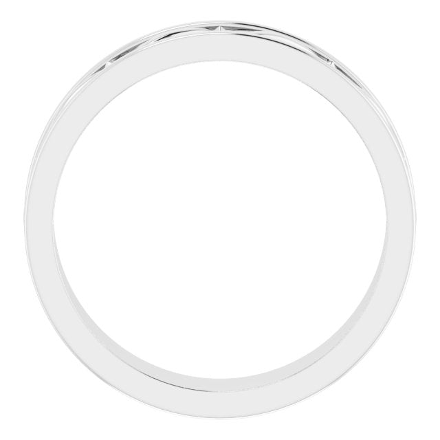 14K White 6 mm X-Pattern Band Size 11