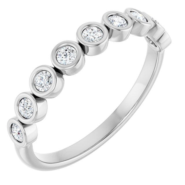 14k White 1/4 Ctw Lab-grown Diamond  Anniversary Band