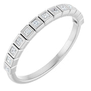 14k White 1/6 Ctw Natural Diamond Anniversary Band