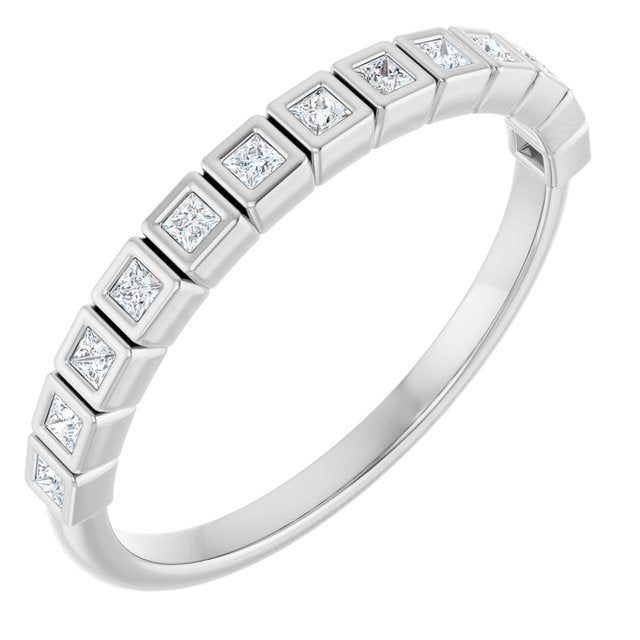 14k White 1/6 Ctw Natural Diamond Anniversary Band