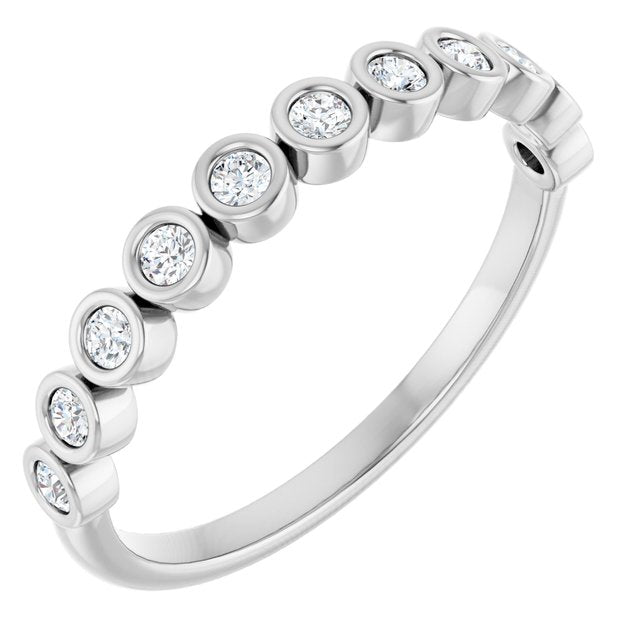 14k White 1/5 Ctw Natural Diamond Anniversary Band