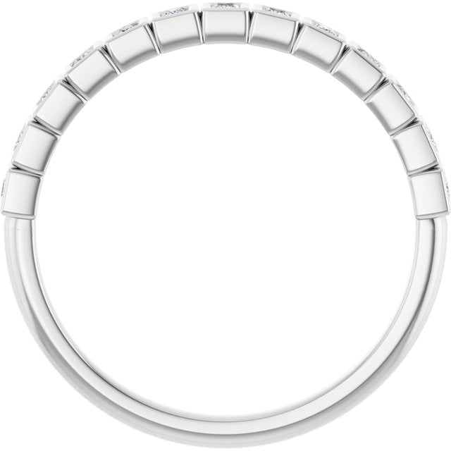 14k White 1/6 Ctw Natural Diamond Anniversary Band