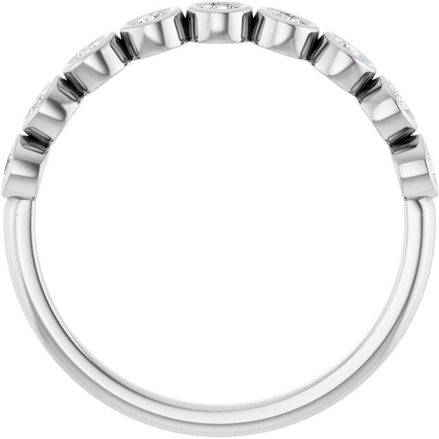 14k White 1/4 Ctw Lab-grown Diamond  Anniversary Band