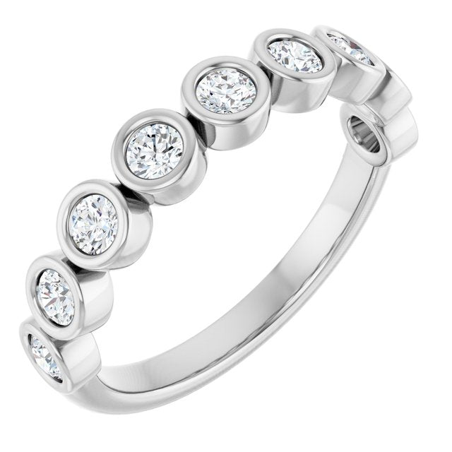 14k White 1/2 Ctw Natural Diamond Anniversary Band