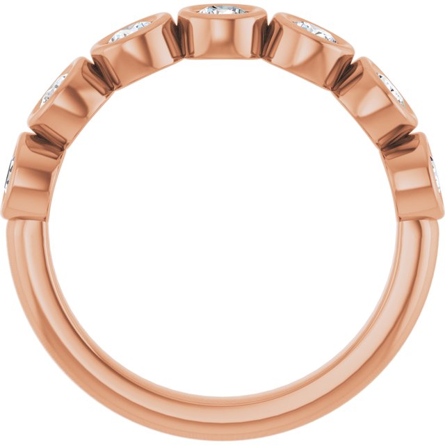 14k Rose 5/8 Ctw Natural Diamond Anniversary Band
